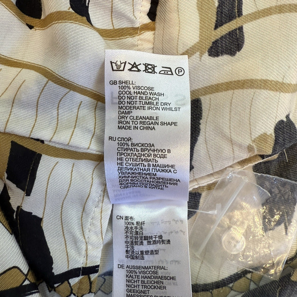 Reiss Blouse Top Womens Size 0 March Print Wrap Front Rouche Old Money Mob Wife - Picture 5 of 7